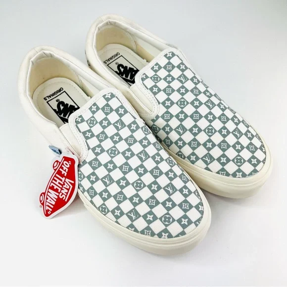 Louis Vuitton Checkered Slip-On Sneakers luxury-men-louis-vuitton-used-  main image 2